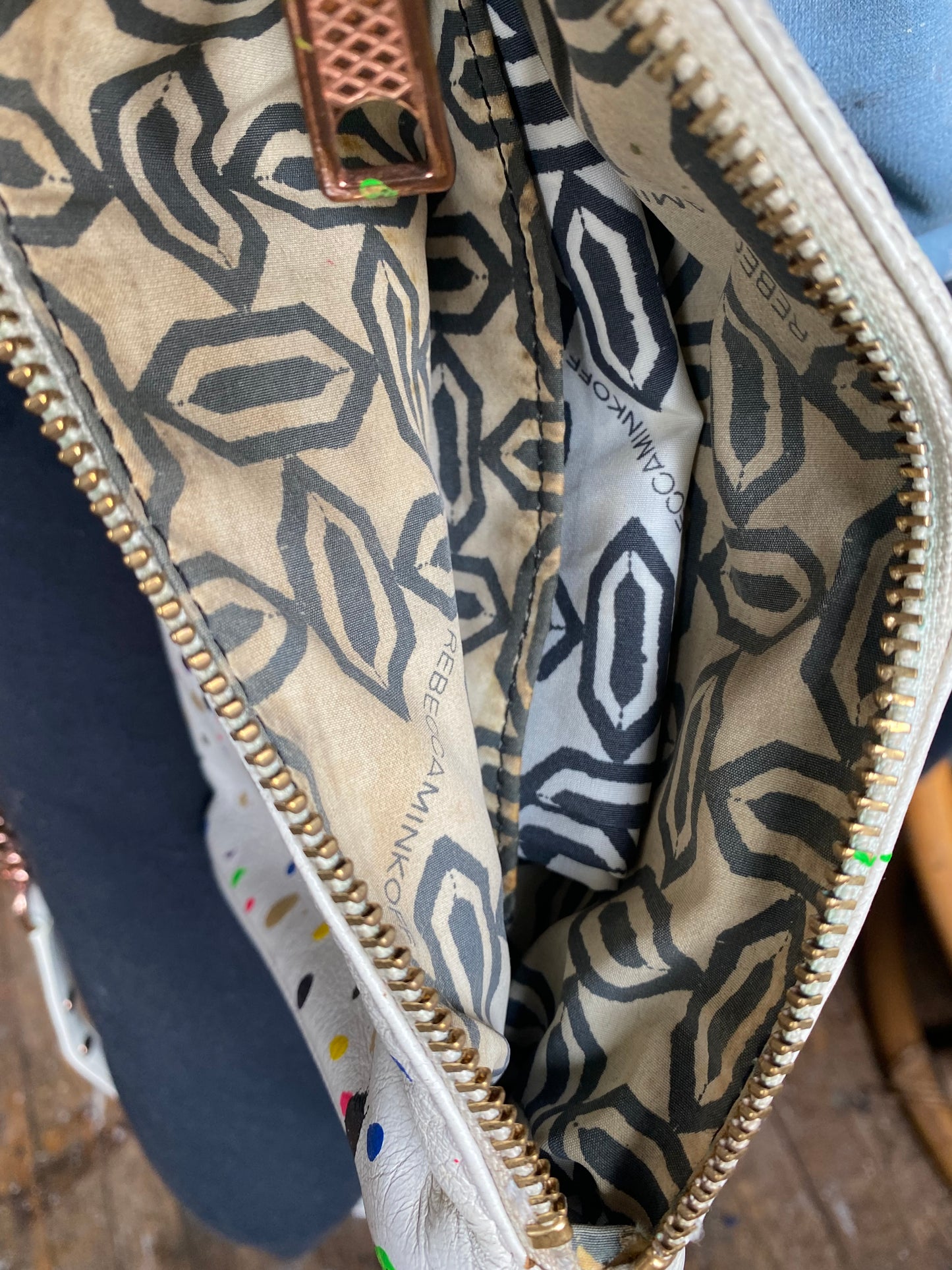 Rebecca Minkoff Embellished 4 Zip Leather Cross Body Bag